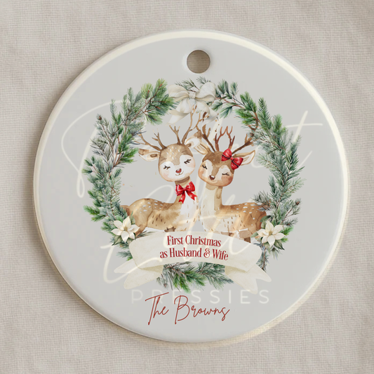 Christmas Decoration - First Christmas As Husband/Wife Deer