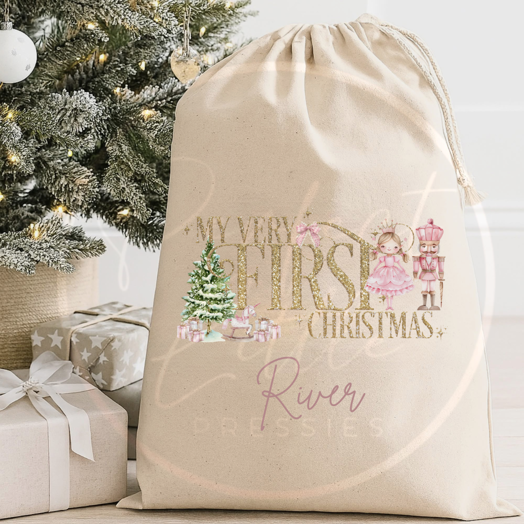 Christmas Sack - Pink Very First Christmas Nutcracker