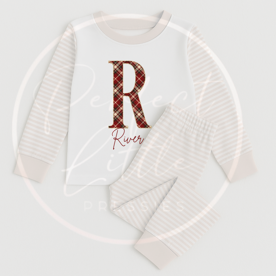 Christmas Pyjamas - Tartan Initial