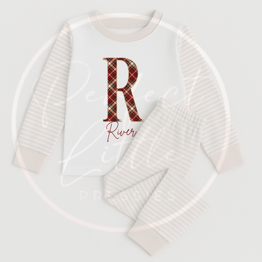 Christmas Pyjamas - Tartan Initial