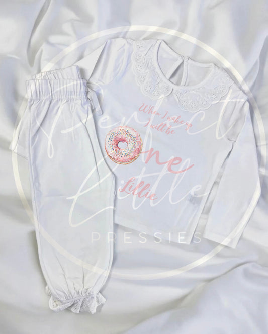 Kids Birthday Pink Doughnut Pyjamas