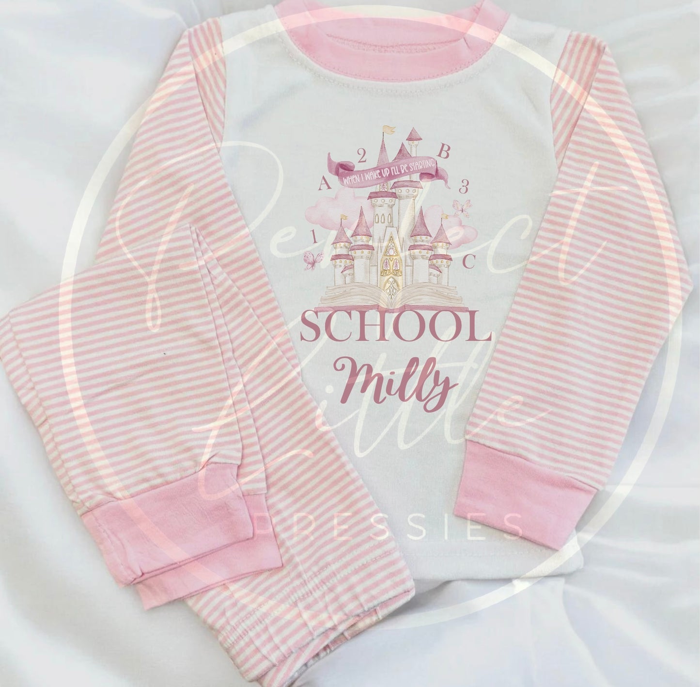 Starting School Pyjamas - Pink Fairytale Design