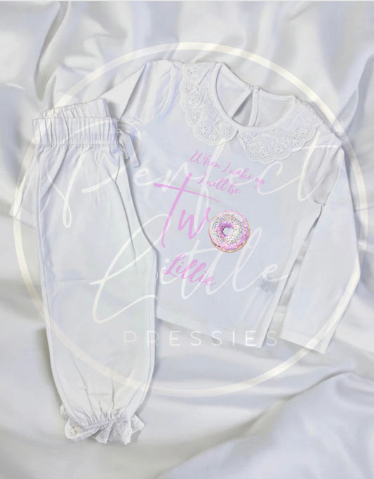 Kids Birthday Lilac Doughnut Pyjamas