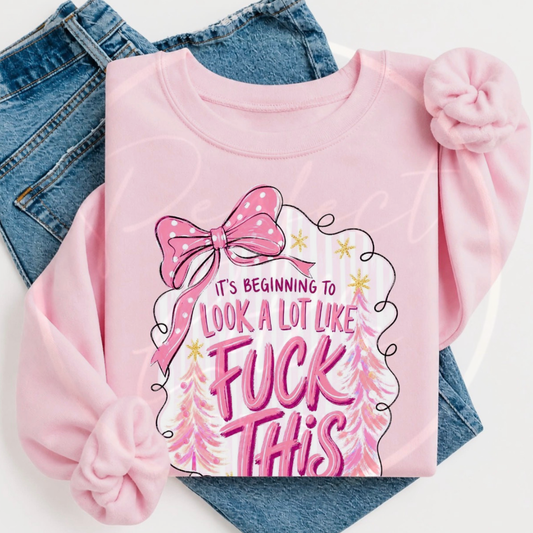 Christmas Sweatshirt - Adult Sweary F This Comical Cartoon