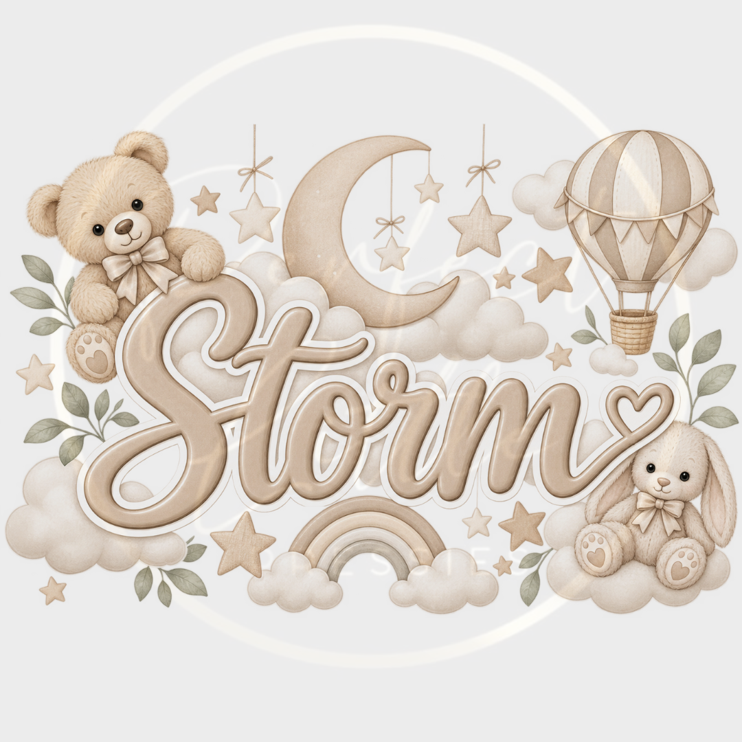 CUSTOM ADHESIVE DECAL - Beige Nursery Theme