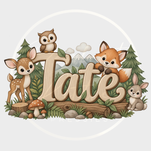CUSTOM ADHESIVE DECAL - Woodland Nursery Theme