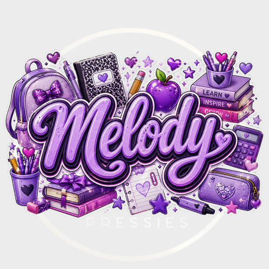 CUSTOM ADHESIVE DECAL - Purple School Theme