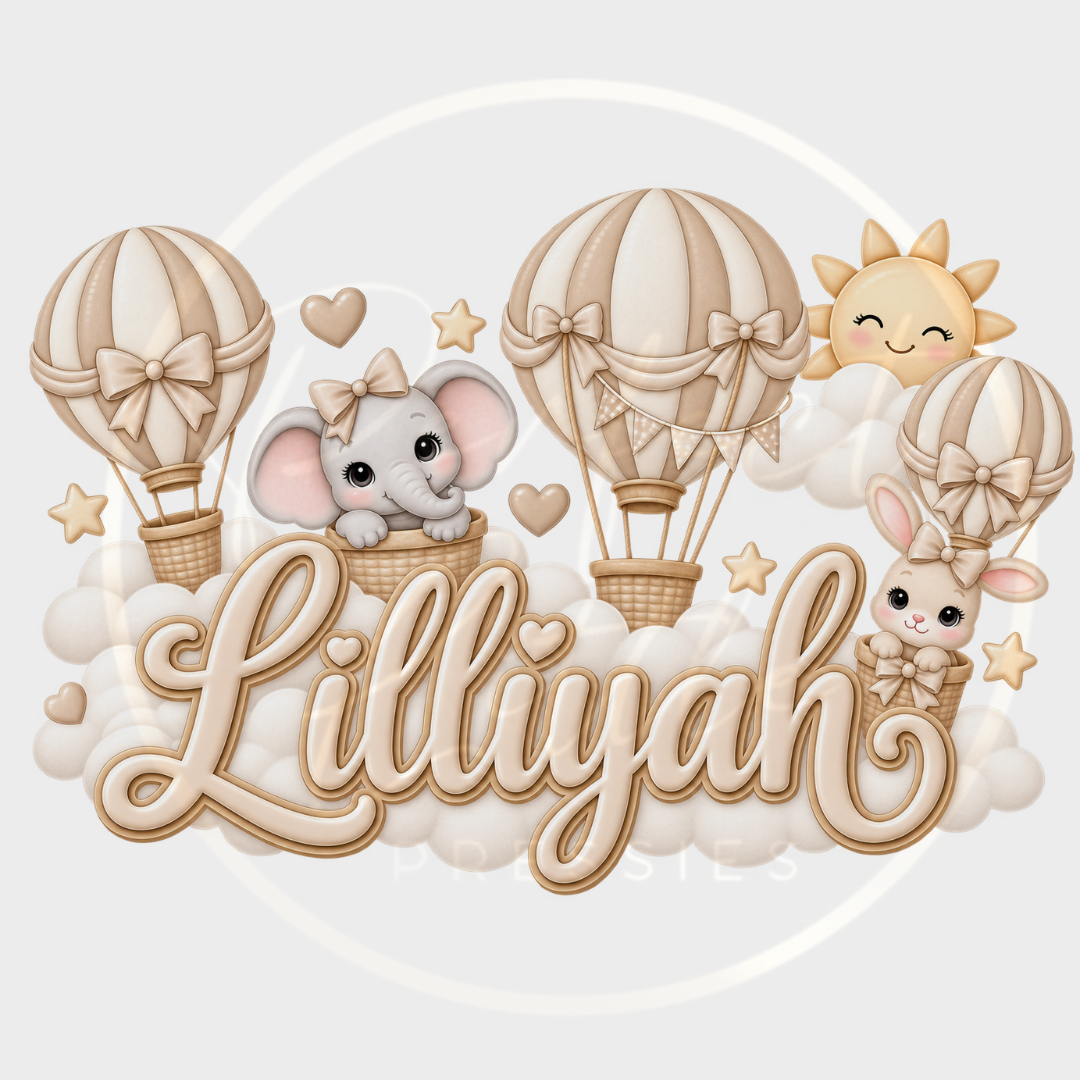 CUSTOM ADHESIVE DECAL - Beige Hot Air Balloon
