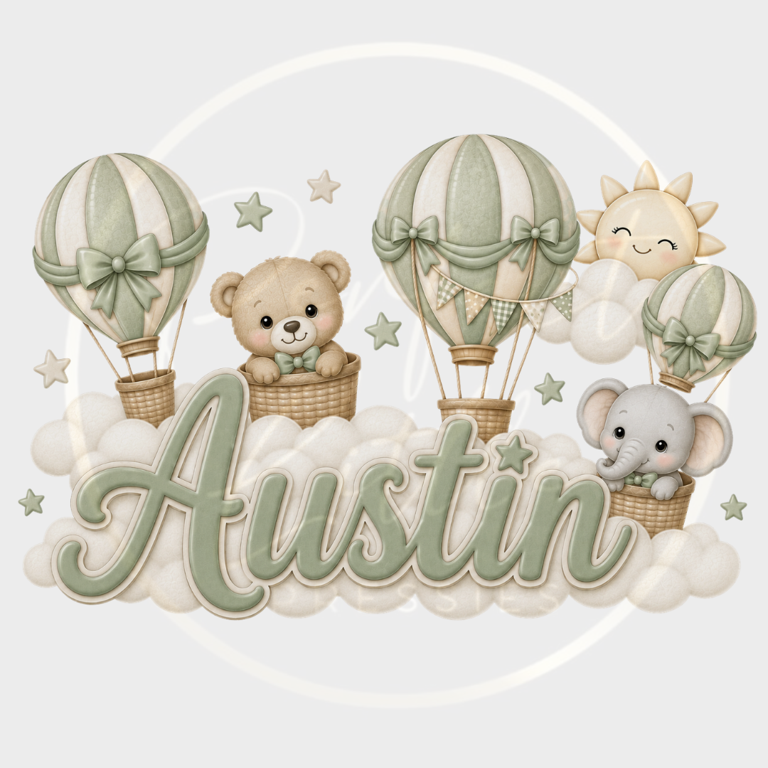 CUSTOM ADHESIVE DECAL - Sage Boys Hot Air Balloon