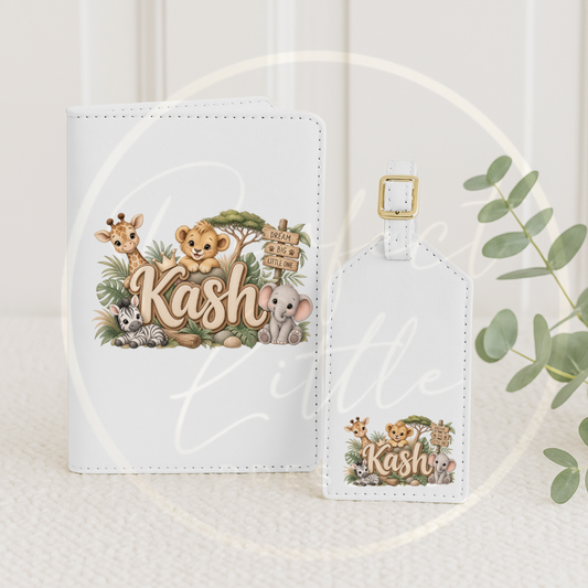 Passport Cover/Luggage Tag Set - Safari