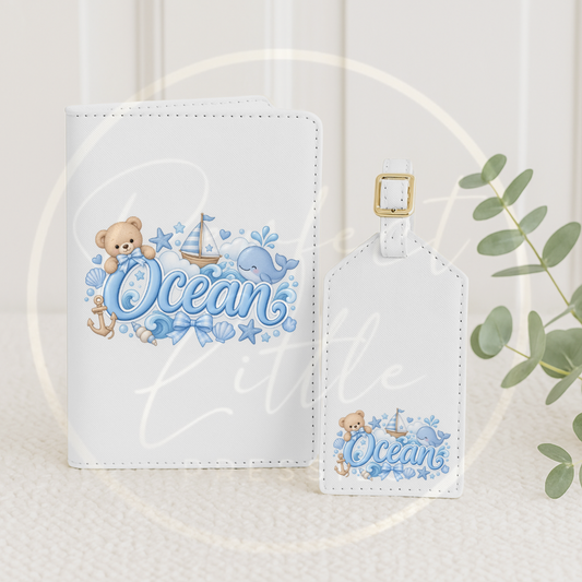 Passport Cover/Luggage Tag Set - Ocean