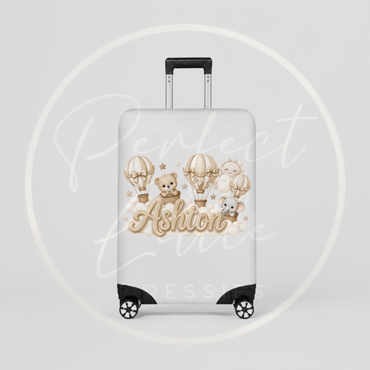 Suitcase Cover - Beige Boy Hot Air Balloon