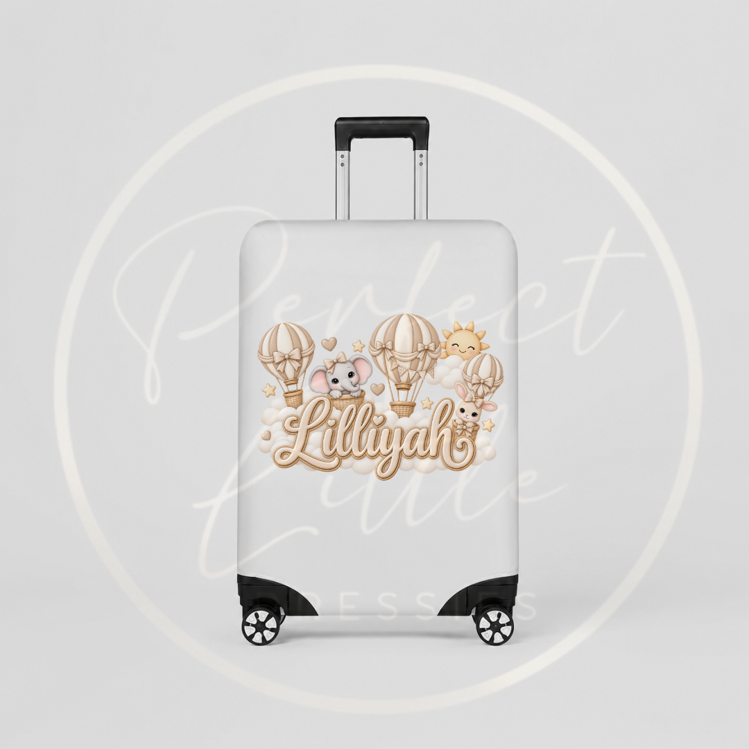 Suitcase Cover - Beige Hot Air Balloon