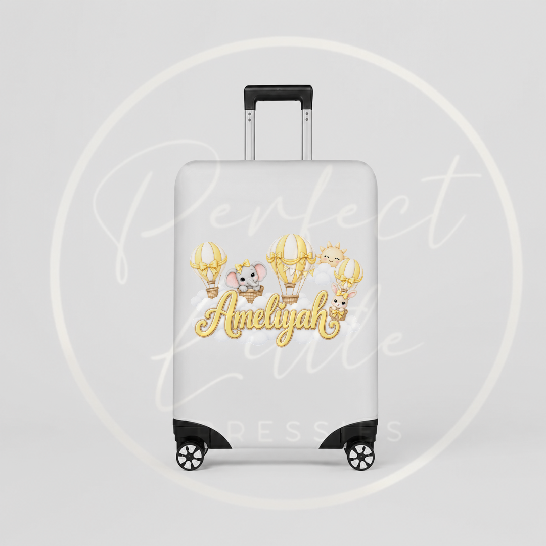 Suitcase Cover - Yellow Hot Air Balloon