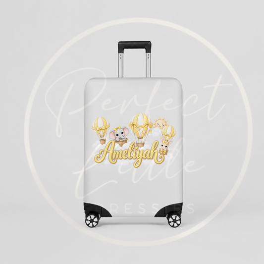 Suitcase Cover - Yellow Hot Air Balloon