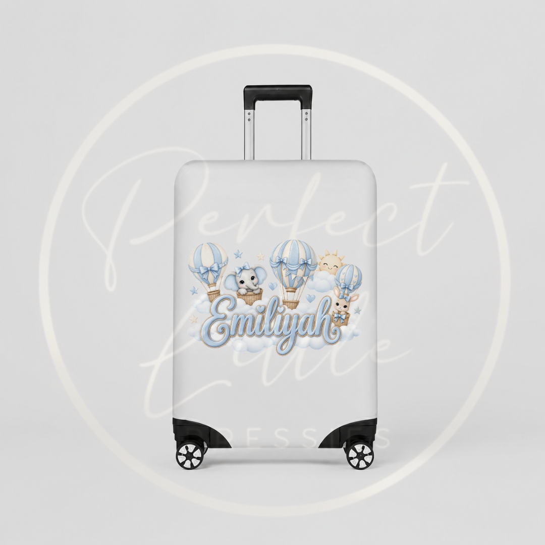 Suitcase Cover - Blue Hot Air Balloon