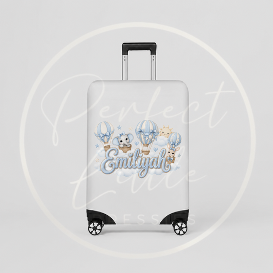 Suitcase Cover - Blue Hot Air Balloon