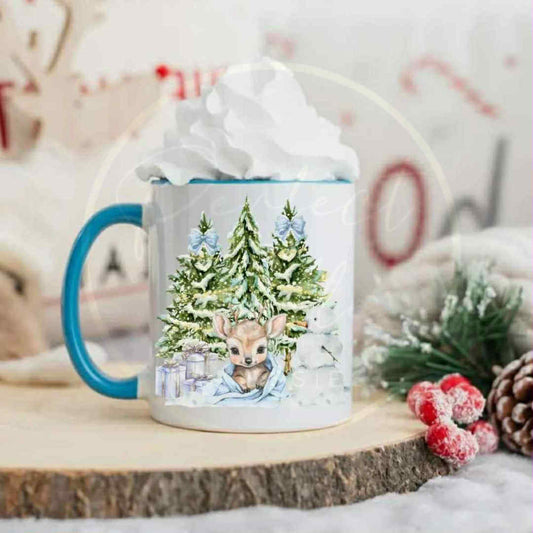 Christmas Mug - Blue Reindeer