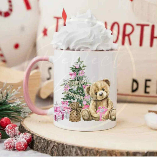Christmas Mug - Pink Bear/Tree